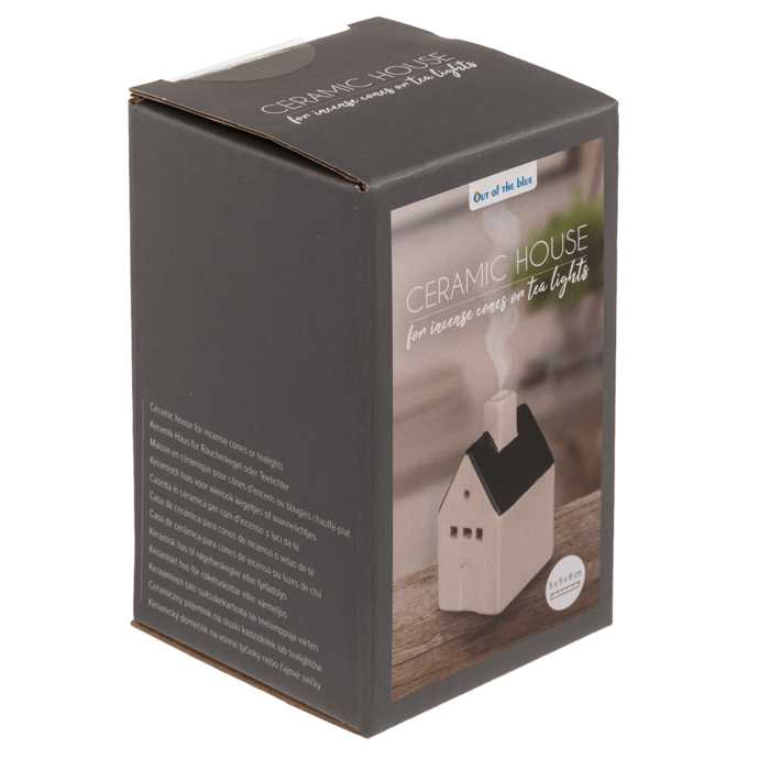Maison en céramique pour cônes d'encens et bougies chauffe-plat