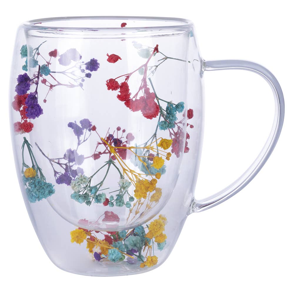GOOD MORNING MUG BOROSILICATE FLOWERS 300ML
