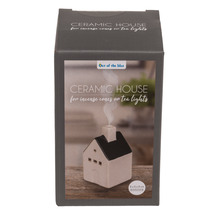 Maison en céramique pour cônes d'encens et bougies chauffe-plat