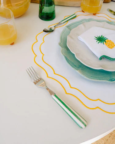 Green and Pearl Cutlery Set (24 pieces)