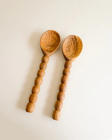 Cinque Salad Cutlery Set, in Dark Wood