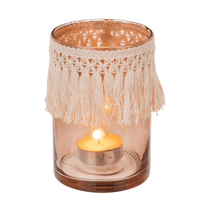 Photophore en verre, style Boho,