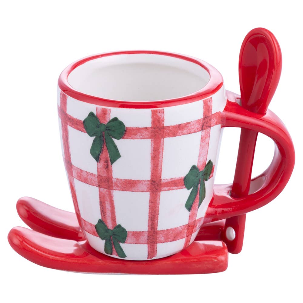 XMAS FIOCCHI COFFEE CUP SLEIGH/SPOON 3 ASSORTED