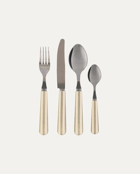 Cutlery Set with Gray and Pearl Stripes (24 pieces)