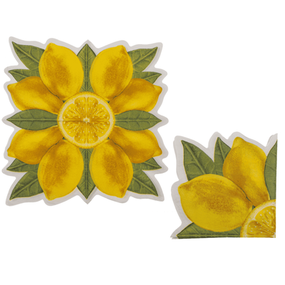 Papier à motif tissu, citron,