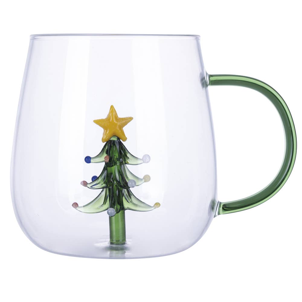XMAS MUG BOROSILICATE TREE 3D 450ML