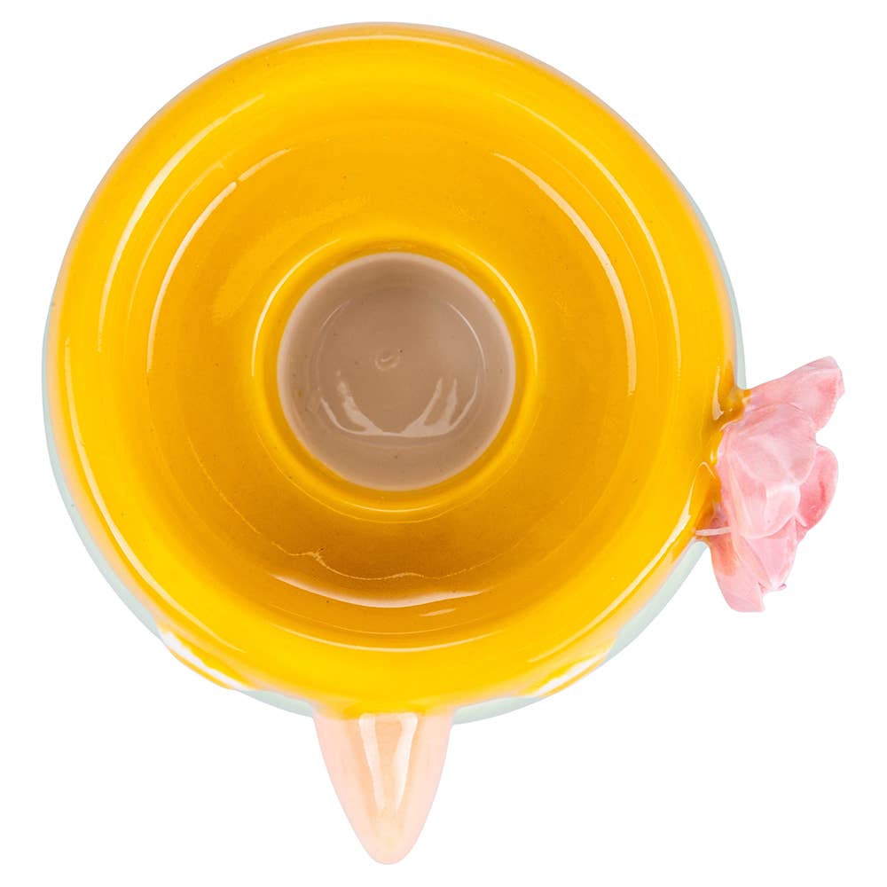 TUCA TUCA YELLOW/GREEN CANDLE HOLDER