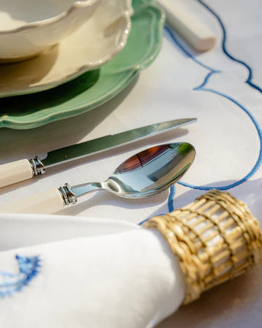 White Octagonal Handle Cutlery Set (24 pieces)