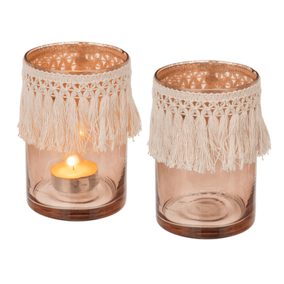 Photophore en verre, style Boho,